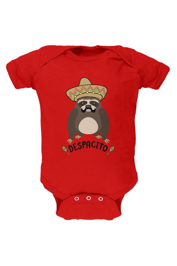 Despacito Means Slowly Funny Sloth Pun Soft Baby One Piece Red 9-12 M