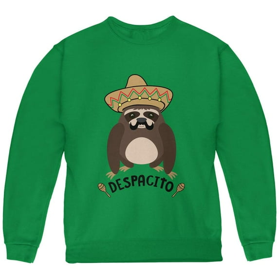 Despacito Means Slowly Funny Sloth Pun Youth Sweatshirt Green YMD
