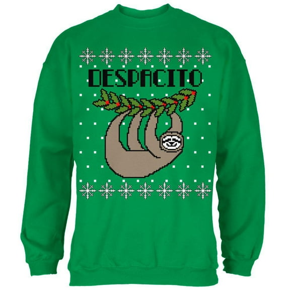 Despacito Means Slowly Sloth Funny Ugly Christmas Sweater Mens Sweatshirt Irish Green 2XL