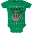 thumbnail image 1 of Despacito Means Slowly Sloth Funny Ugly Christmas Sweater Soft Baby One Piece Kelly Green 3-6 M, 1 of 1