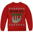 thumbnail image 1 of Despacito Means Slowly Sloth Funny Ugly Christmas Sweater Youth Sweatshirt Red YXL, 1 of 1