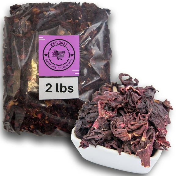 2 lbs Dried Hibiscus Loose-Leaf Flor de Jamaica, 32.00 oz Despensa Colombiana Bag