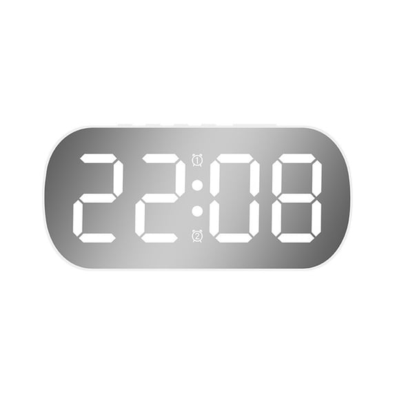 Despertador Alarma,Digital Clock Large Display,Digital Alarm Clock Simples Led Large Digital Display Fashion Multi-Set Alarm Clock Features Desktop Bedside Study Kitchen Mirror Clock.White