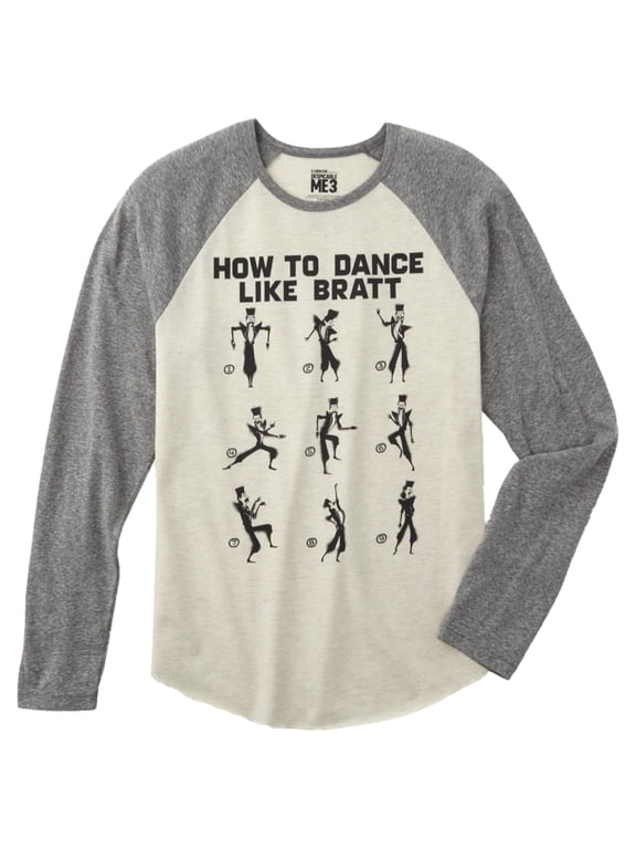 3 Mens Gray Dance Like Bratt Long Sleeve T-Shirt Large