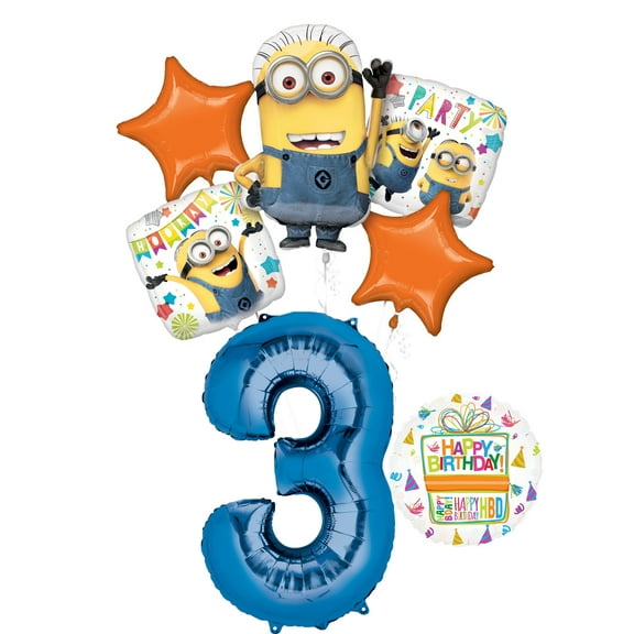 Despicable Me 3 Minions 3rd Birthday Party Supplies and balloon Decorations