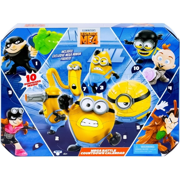 Despicable Me 4 Mega Battle Countdown Calendar Set (10 Surprises Mini Figures Inside)