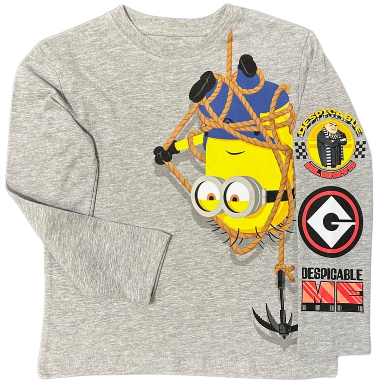 Minions 3-pack Lange Mouwen T-shirts Voor Jongens - 100% Katoen, Officiële Despicable Me Merchandise