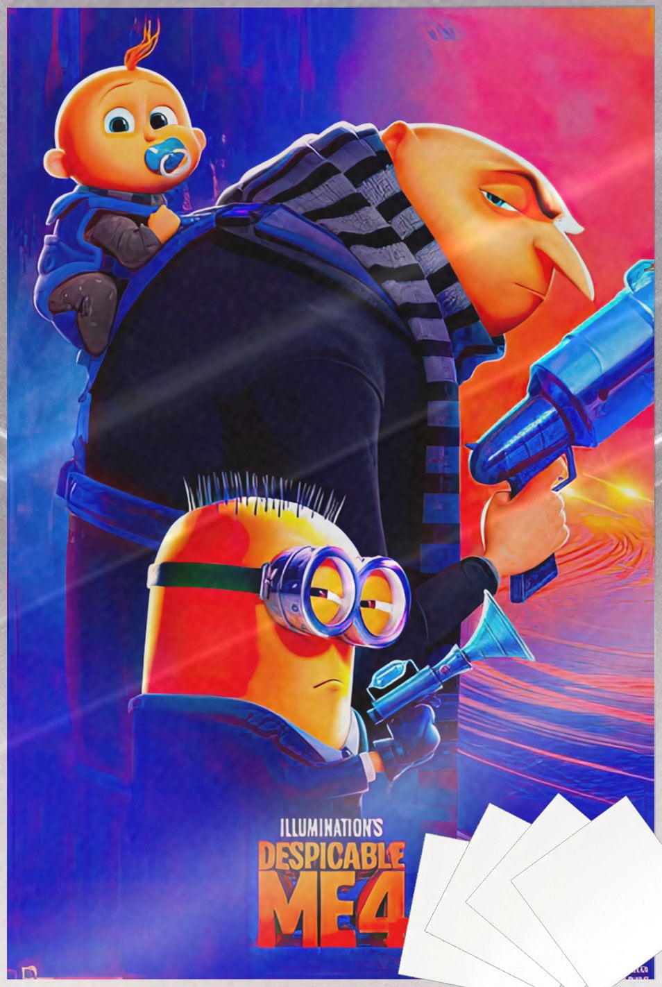 Despicable Me 4 Movie Poster Teaser Gru Felonius Gru Jr Minion