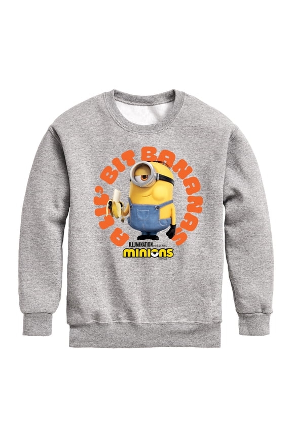 Minions - A Lil Bit Bananas - Toddler & Youth Crewneck Fleece Sweatshirt