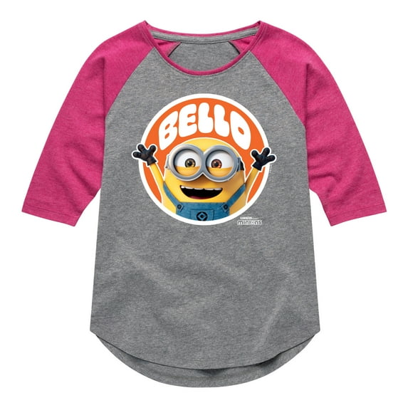 Despicable Me Minions - Bello Minion - Toddler & Youth Girls Raglan Graphic T-Shirt