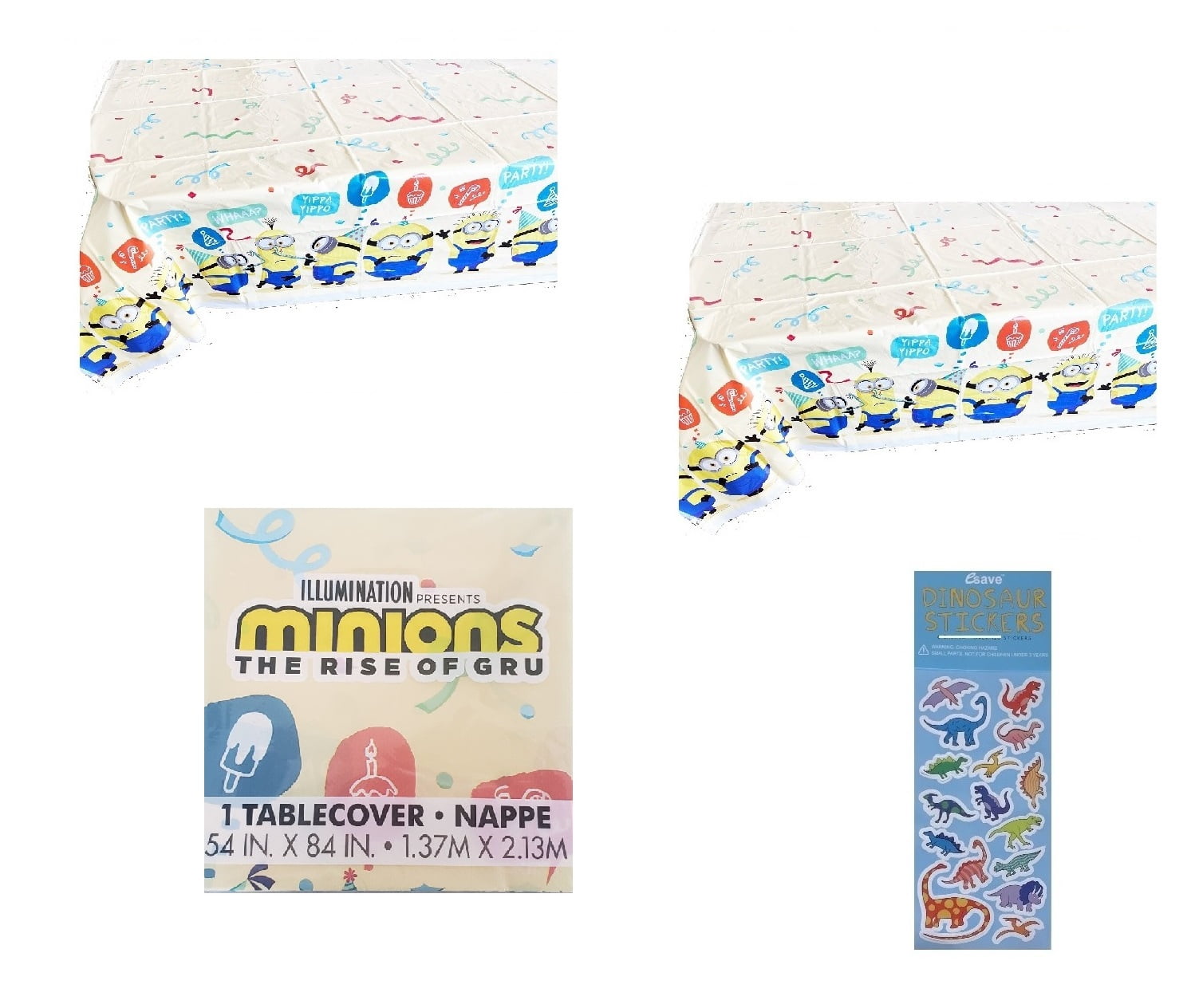 Despicable Me Birthday Party Supplies Decoration Bundle Pack Includes Plastic Table Cover - 2 Count