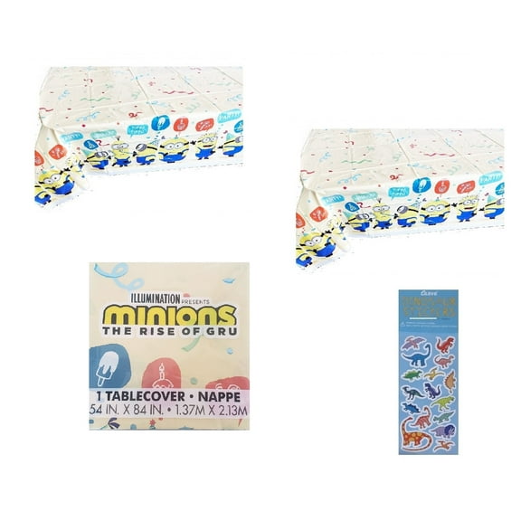 Despicable Me Birthday Party Supplies Decoration Bundle Pack Includes Plastic Table Cover - 2 Count