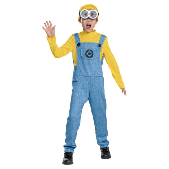 Despicable Me Bob Fancy-Dress Costume for Kids with Jumpsuit, Beanie, and Goggles for Children, Boys 4-6