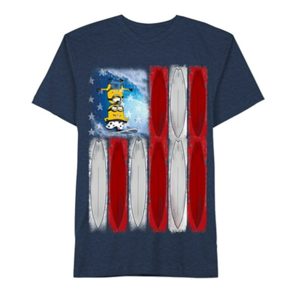 Despicable Me Boys Minion Shirt Patriotic Blue US Flag T-Shirt 4