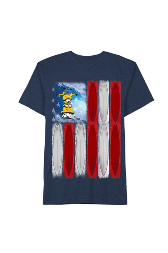 Boys Minion Shirt Patriotic Blue US Flag T-Shirt 5