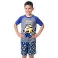 thumbnail image 1 of Despicable Me Minions Boys' Bello? 2 Piece Raglan Pajama Set Short Sleeve Shirt and Shorts Sleepwear Loungewear, 1 of 8