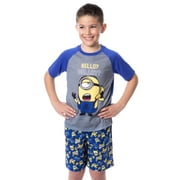 Despicable Me Minions Boys' Bello? 2 Piece Raglan Pajama Set Short Sleeve Shirt and Shorts Sleepwear Loungewear