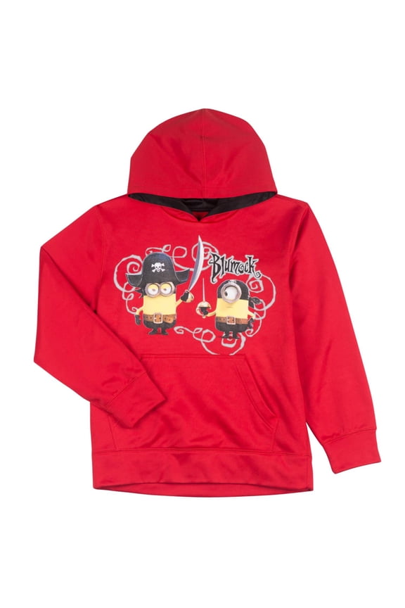 Boys Red Pirate Minion Pullover Hoodie Sweatshirt 2X (18)