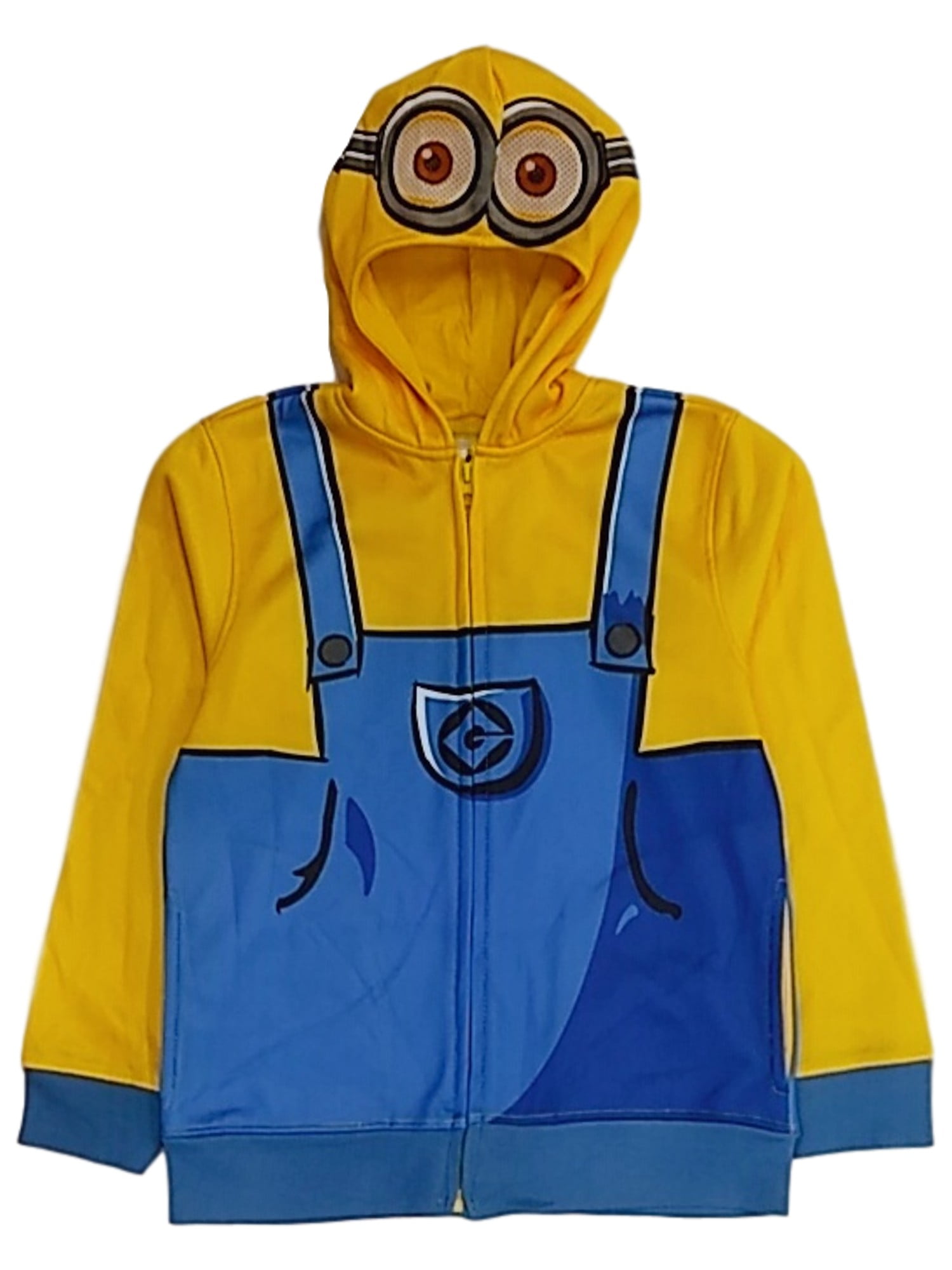 Despicable Me Boys Yellow Minion Hoodie Sweatshirt Mask Sweater