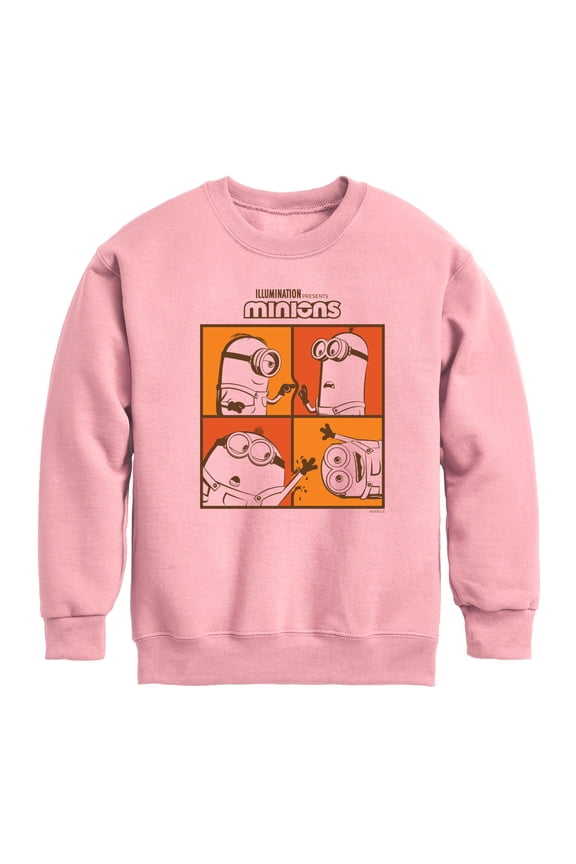 Minions - Minions Grid  - Toddler & Youth Crewneck Fleece Sweatshirt