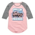 thumbnail image 1 of Despicable Me Minions - Chillin With Friends - Toddler & Youth Girls Raglan Graphic T-Shirt, 1 of 4