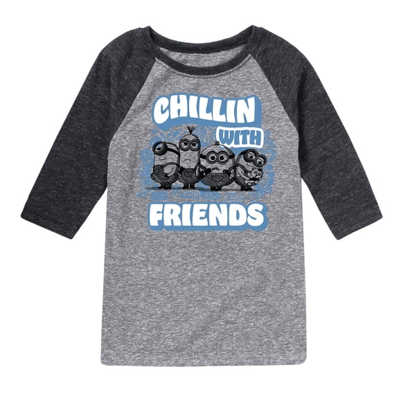 Despicable Me Minions - Chillin With Friends - Toddler & Youth Raglan Graphic T-Shirt