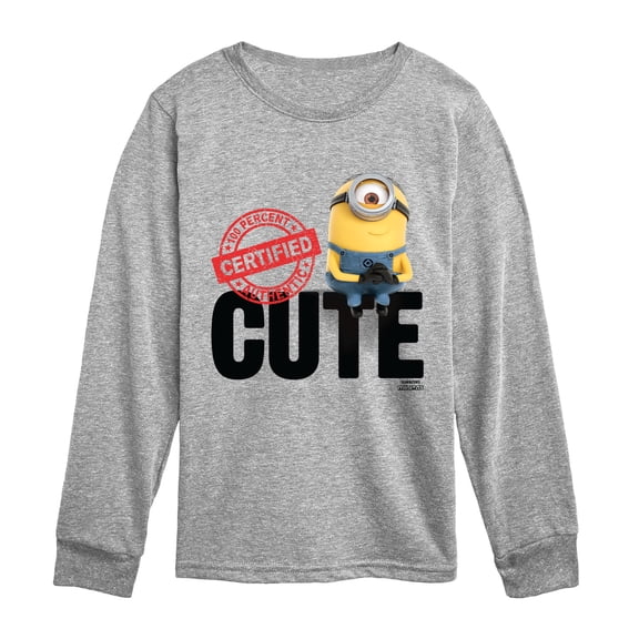 Despicable Me - Cute Minion - Youth Boys Long Sleeve Graphic T-Shirt