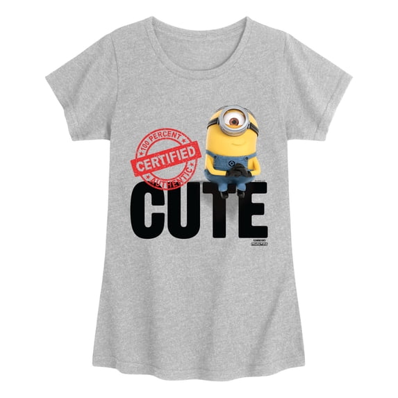 Despicable Me - Cute Minion - Youth Girls Fitted Short Sleeve T-Shirt