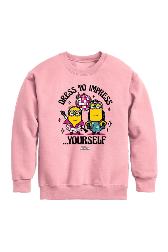 Minions - Dress To Impress Yourself  - Toddler & Youth Crewneck Fleece Sweatshirt
