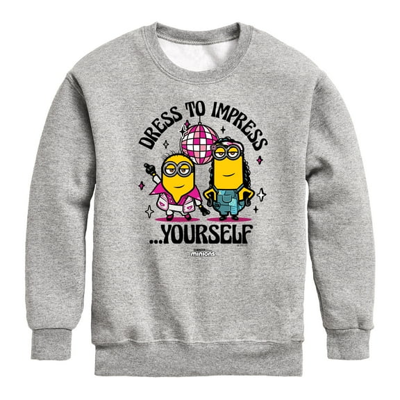 Despicable Me Minions - Dress To Impress Yourself - Toddler & Youth Crewneck Fleece Sweatshirt