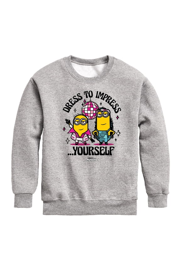 Minions - Dress To Impress Yourself - Toddler & Youth Crewneck Fleece Sweatshirt