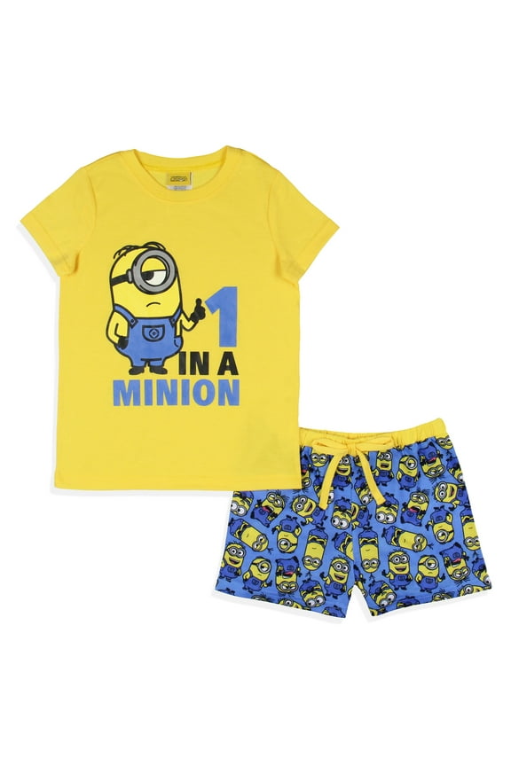 Despicable Me Girls' Movie Minions 1 In A Minion Sleep Pajama Set Shorts