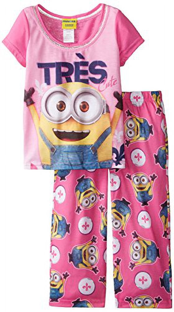 DESPICABLE ME Girls' Tres Cute 2-Piece Pajama Set, Pink, Size 4