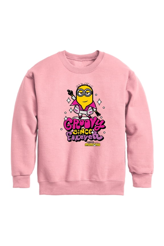 Minions - Groovy Since Forever  - Toddler & Youth Crewneck Fleece Sweatshirt