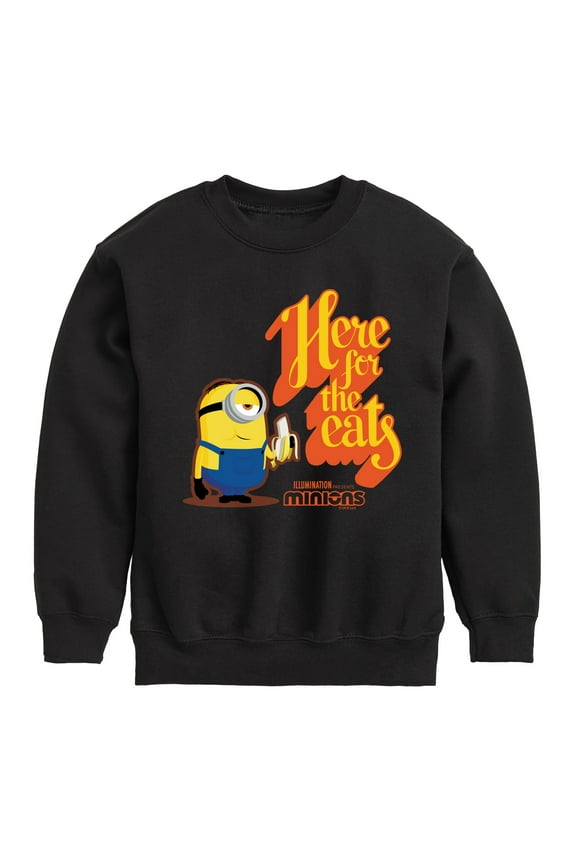Minions - Only Here For The Eats  - Toddler & Youth Crewneck Fleece Sweatshirt