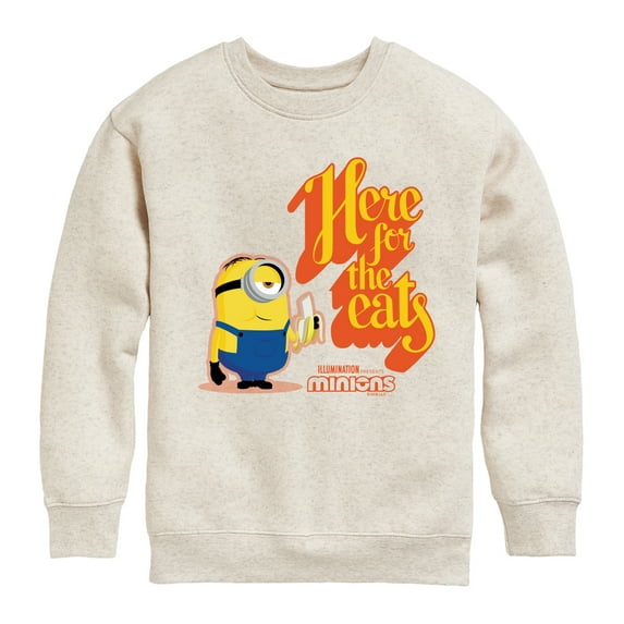 Despicable Me Minions - Only Here For The Eats - Toddler & Youth Crewneck Fleece Sweatshirt