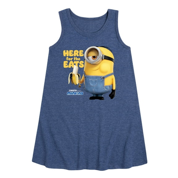 Despicable Me Minions - Only Here For The Eats - Toddler & Youth Girls A-line Dress