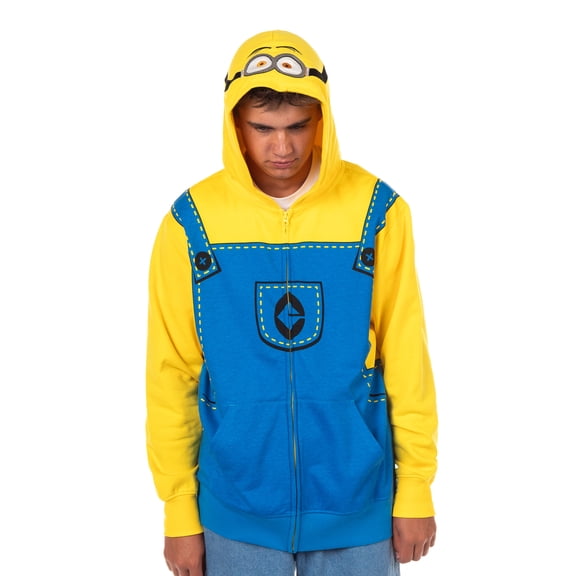 Despicable Me Hoodie Men's Minion Full-Zip Cosplay Sweatshirt