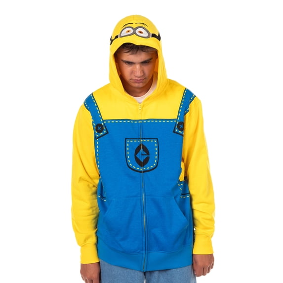Despicable Me Hoodie Men's Minion Full-Zip Costume Hooded Sweatshirt