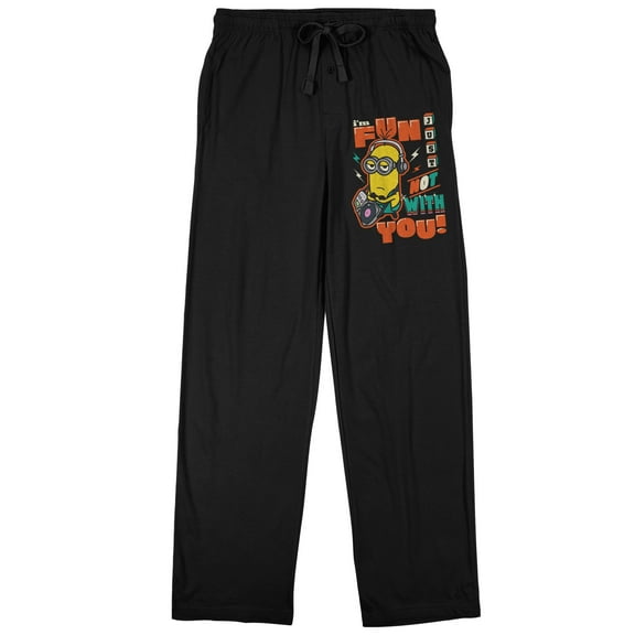 Despicable Me I'm Fun Just Not With You Women's Black Sleep Pajama Pants-Medium