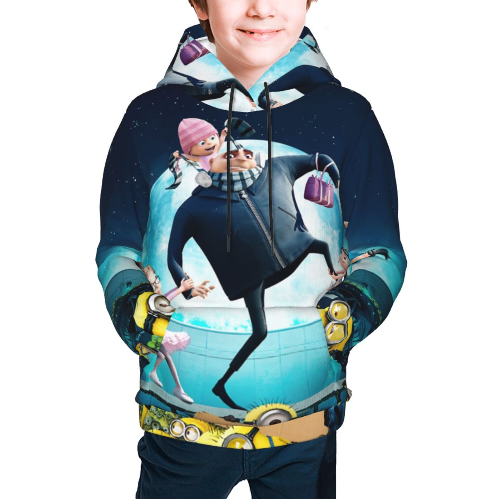 Despicable Me Kids Soft Hooded Sweatshirt Cool Hooded Casual Sweater