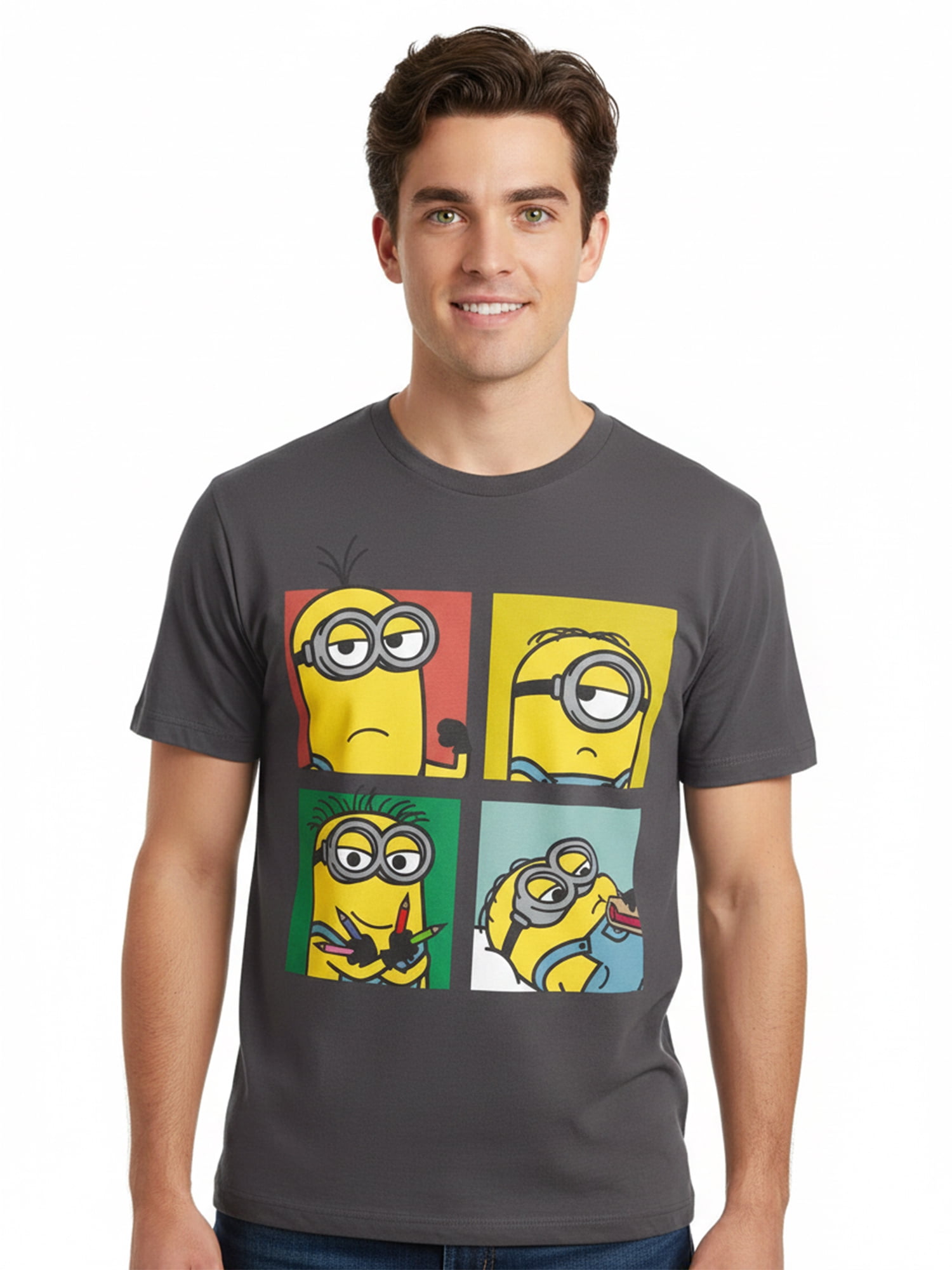 Despicable Me, Men's & Big Men's Graphic T-Shirt, Minions Box, Sizes S-3XL
