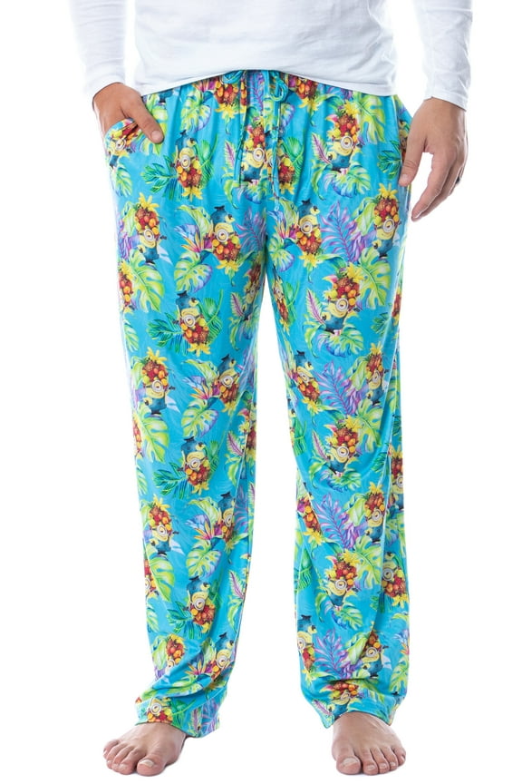 Despicable Me Mens' Minions Tropical Tossed Print Sleep Pajama Pants