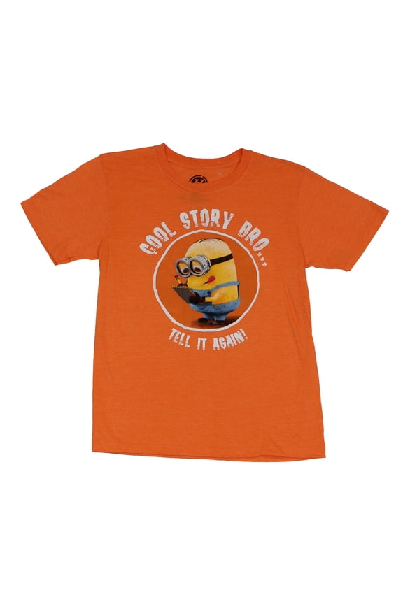 Mens T-Shirt - "Cool Story BroTell It Again" Noting Minon Pic (Medium)
