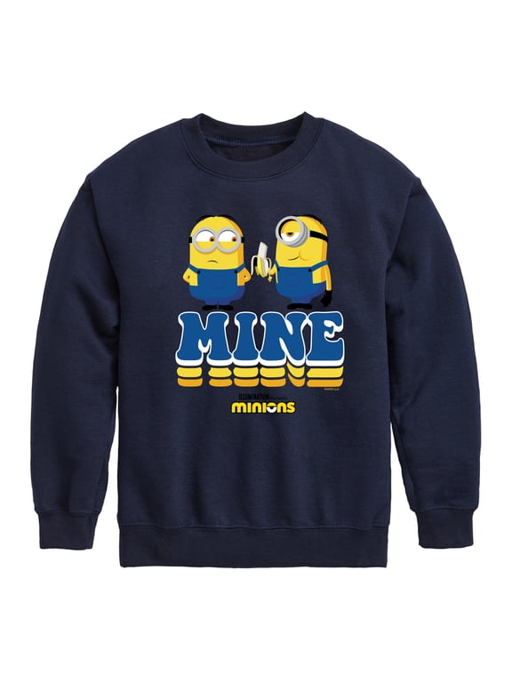 Minions - Mine Mine Mine Boys' Graphic Long Sleeve Fleece Sweatshirt
