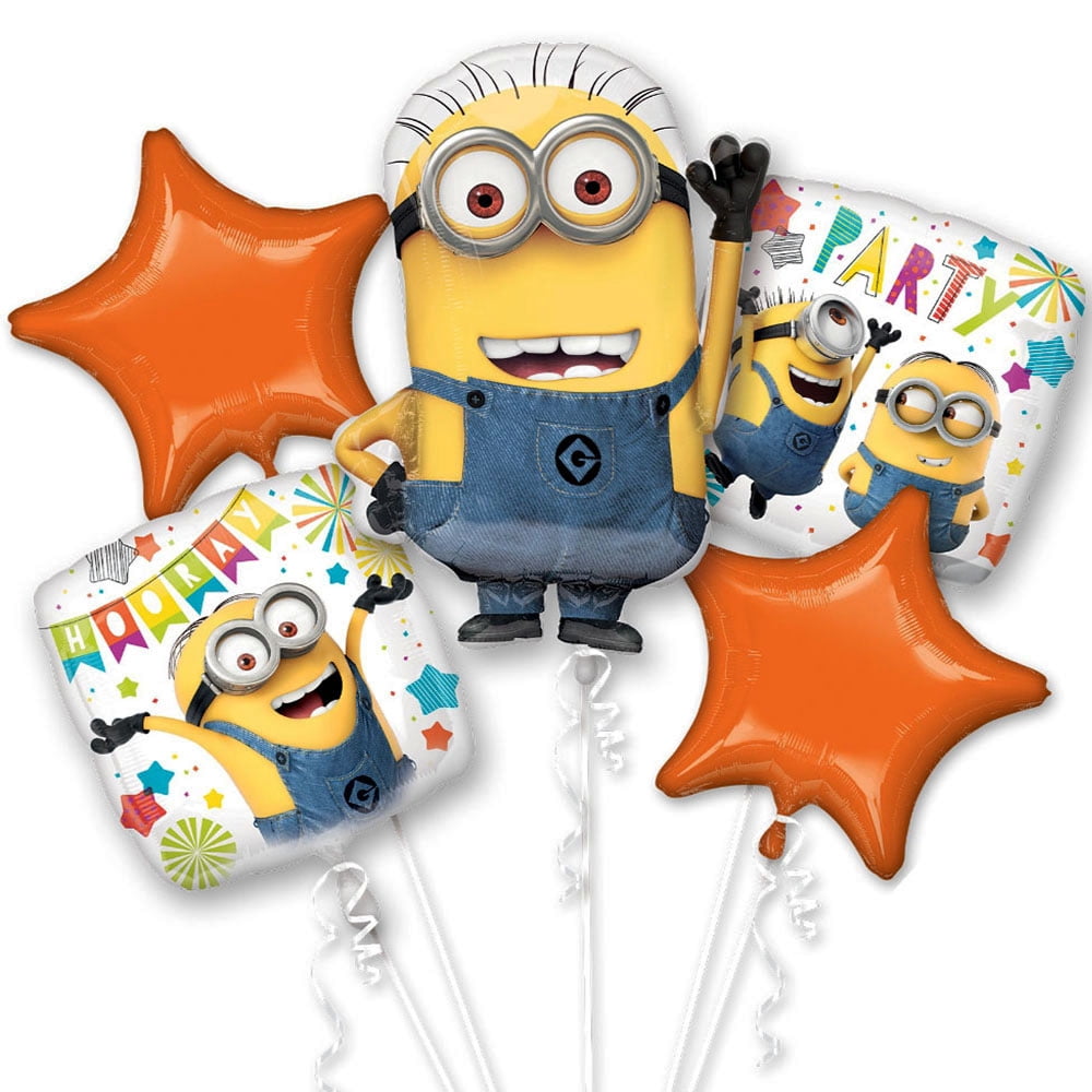 ANAGRAM Despicable Me Minion Birthday Party Foil Balloon Bouquet - 5 Piece