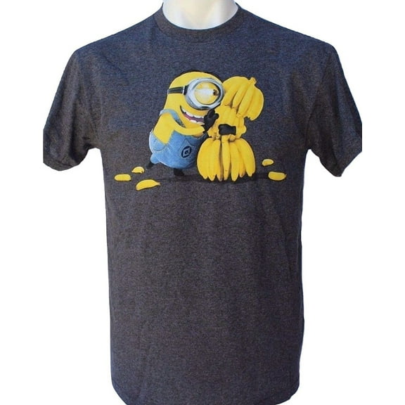 Despicable Me "Minion Hugging Banana" Adult Men T-Shirt Graphic Print Tee Shirt (Size Small)