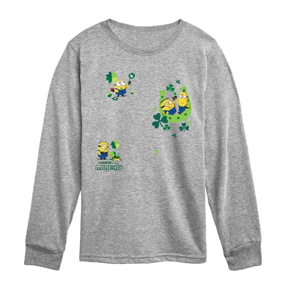 Despicable Me - Minion Shamrock - Youth Boys Long Sleeve Graphic T-Shirt