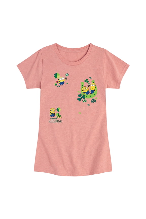 - Minion Shamrock - Youth Girls Fitted Short Sleeve T-Shirt