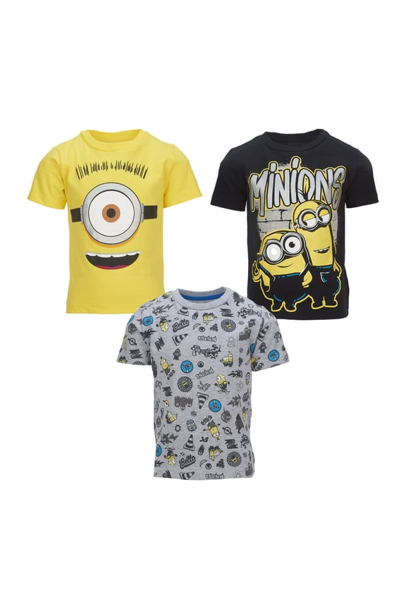 Minions 3 Pack T-Shirts Toddler to Big Kid